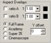 Aspect Overlays section of Project Settings dialog