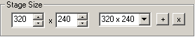 Stage Size section of Project Settings dialog