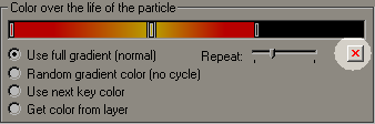 Color options, delete color button