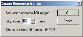 Image sequence skip frames dialog