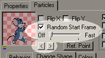 particle shape multiple-frame controls