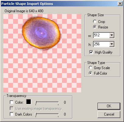 Shape Import Options Dialog -- Full-Color