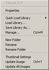 library window context menu