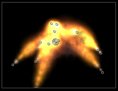 an emitter with a mix of intense and non-intense particles