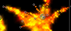 Free emitters close-up